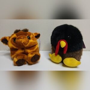 NWT Puffkins Giraffe and Turkey